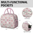 thumbnail image 6 of Lunch Bag Lunch Box for Women Reusable Insulated Lunch Cooler Bags,Large Capacity for Work Travel Picnic,Water-Resistant Pioneer Pieced Patchwork Lunch Tote Bag Gifts for Woman Mom Pink, 6 of 6