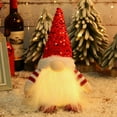 thumbnail image 3 of Christmas Gnome Decorations, Light Up Handmade Gnomes Plush Ornaments with Glitter Sequins Swedish Hat Leprechaun Dwarf, Holiday Table Decor & Gift (Watermelon Red), 3 of 6