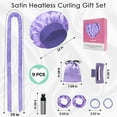 thumbnail image 6 of Satin Heatless Curlers Hair Curler, No Heat Curls Overnight Hair Curlers to Sleep In Overnight Curls Headband, 70" Hair Curlers No Heat, 9 Pcs Satin Heatless Curling Set for Women Long Hair, 6 of 12