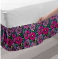 thumbnail image 2 of Floral Bed Skirt, Continuous Colorful Exotic Summer Aloha Flower Petals Retro Blossoming Pattern, Elastic Bedskirt Dust Ruffle Wrap Around for Bedding Decor, 4 Sizes, Grey Multicolor, by Ambesonne, 2 of 2