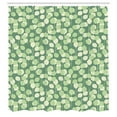 thumbnail image 3 of Ambesonne Leaves Shower Curtain, Abstract Circular Motifs, 69"Wx70"L, Laurel Green Pale Green, 3 of 5