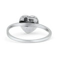 thumbnail image 3 of Heart Dainty Thumb Ring Lab Created White Opal Oxidized 925 Sterling Silver Size 6, 3 of 5