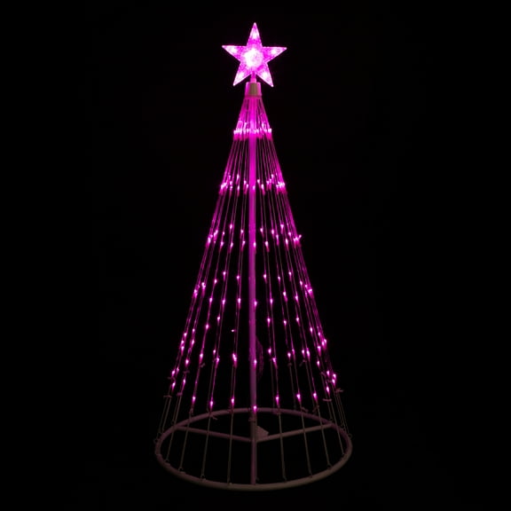 Northlight LED Lighted Show Cone Christmas Tree Outdoor Decoration - 4' - Pink