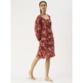thumbnail image 2 of DressBerry Women’s Printed Viscose Rayon Dress Square Neck Long Balloon Sleeves Above Knee Length Ruffle Border Regular Wear Light Weighted Smocked Summer Dress, 2 of 7