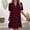 Wine, variant on Women's Solid Color V-Neck Short Sleeve Casual Summer Dress