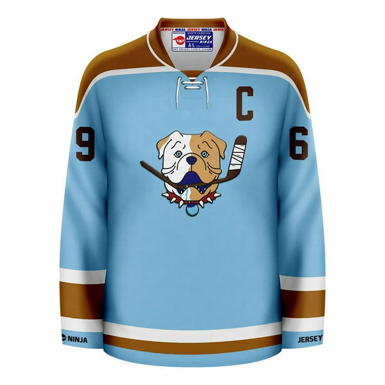 Shoresy Sudbury blueberry Bulldogs 69 hockey jersey with Fight strap  Embroidered