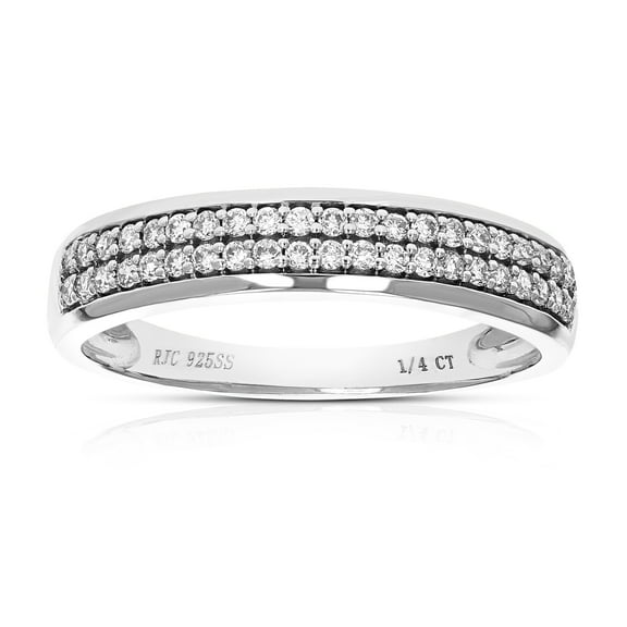 Vir Jewels 1/4 CTTW Lab Grown Diamond Wedding Band in Sterling Silver Female Adult