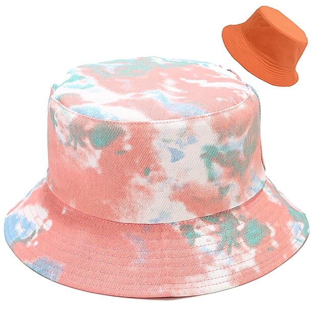 XYIYI Lindo sombrero de cubo para playa, sombreros de pescador para mujer, reversible de doble cara