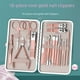 thumbnail image 1 of Juego de cortaúñas de acero inoxidable en oro rosa, juego de 7 cortaúñas, tijeras de manicura, herramientas para uñas, 1 of 5