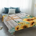 thumbnail image 4 of Sunflower Blanket Soft Cozy Warm Throw Blanket for Couch, Plush Fuzzy Flannel Fleece Blankets for Sofa, Summer Botanical Elegant Floral Wooden Bed Blankets Lightweight Gifts for Women, 50"x60", 4 of 9