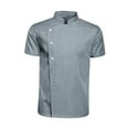 thumbnail image 4 of kusrkot Men Women Chef Coat Jacket with Pockets Summer for Bakery Food Service 3XL Gray, 4 of 9