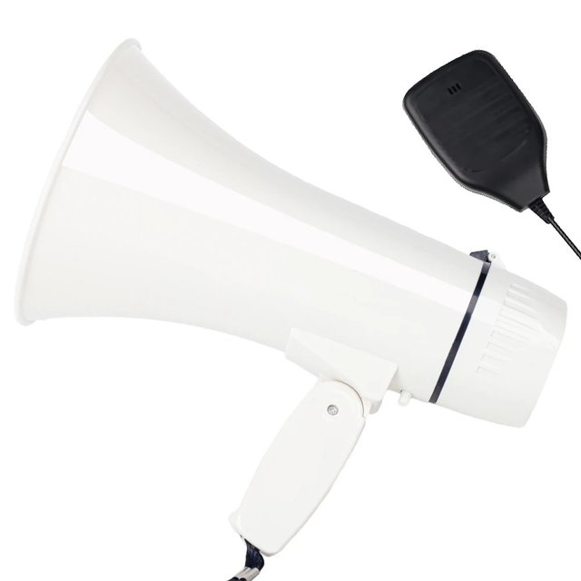Haut-parleur Portable Mégaphone 35W Microphone à Main Sirène Intégrée, Volume Fort