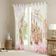 thumbnail image 3 of Manfei Girls Castle Black Out Curtains, Cute Rainbow Flower Curtains Pack of 2 (42x63 Each), Chic Butterfly Bedroom Curtains, Princess Pink Room Decor, 3 of 6