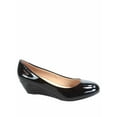 thumbnail image 2 of Fisher-8 Women's Slip On Patent Round Toe Low Wedge Heel Pump Shoes ( Black, 7.5 ), 2 of 3