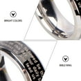 thumbnail image 2 of Anillo bíblico con cruz de oración, alianzas de boda, anillo de cruz de acero grabado, 2 of 8