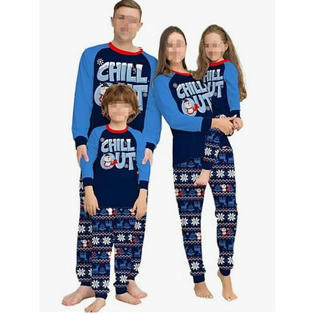 

brilliantme Family Matching Christmas Pajamas Sets Dad Mom Kids Baby Elk Snowflake Santa Print Family Parent-child Fitted Cotton Soft Two-piece Pajamas Outfits