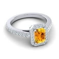 thumbnail image 3 of 2.95 Carat Natural Diamond Citrine Gemstone Beautiful Anniversary Ring for Ladies Solid 14K White Gold Size 10.5 by Diamond-Capitals, 3 of 8