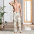 thumbnail image 2 of Sikiie Gold Snowflake Pajama Pants Men, PJ Bottoms, Sleep & Lounge Pants-Large, 2 of 6