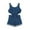 Blue, variant on YunPes Girls' Jumpsuit Summer Children's European and American Style Sleeveless Denim Jumpsuit Shorts Little Girl