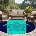 thumbnail image 5 of Turtle Round Living Room Rugs 8 ft, Summer Beach Washable Large Area Rug with Non-Slip Sturdy Edge Binding Round Carpet for Dining Room Kitchen Office, 5 of 9