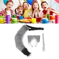 thumbnail image 3 of Bandeau Réglable Oreilles de Chat et Queue de Loup Costume Cosplay, Collier Cloche Doux et Confortable, Ensemble Cosplay de Fête avec Bande Élastique Adapté pour Robe, 3 of 8