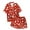 Watermelon Red, variant on GPOECD Womens Silk Satin Sleepwear Lingerie Set Floral Lace Trim Robe Pajama Outfit Nightwear For White,S