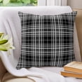 thumbnail image 3 of Pillow Covers 16x16 Set of 2, Buffalo Plaid Throw Pillow Covers Decorative Couch Cushion Cover, Black White Gray Farmhouse Gingham Striped Microfiber Soft Pillowcases for Bedroom Living Room Sofa, 3 of 9
