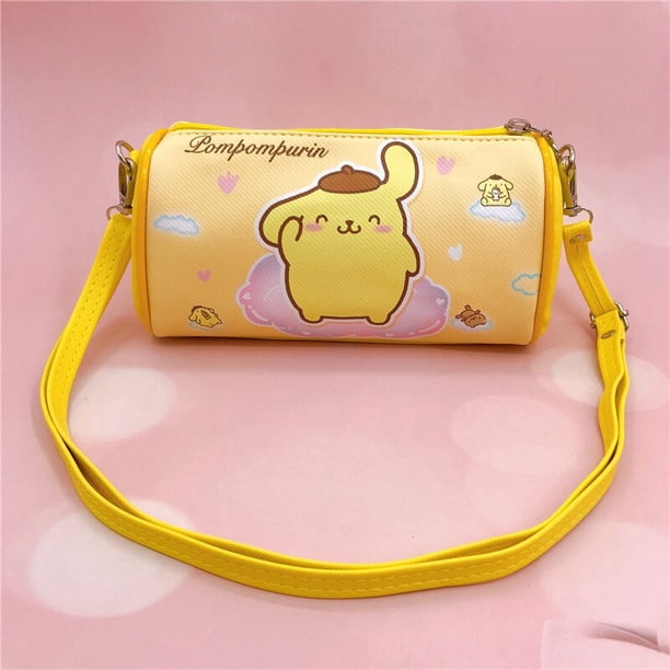 Bolsos de hombro para mujer Sanrio Hello Kitty Melody Kulomi, bolso de mano Original de Anime de 19x9x10cm, bolso redondo con estampado de PU, bolso de mensajero para niñas