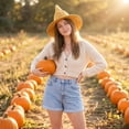 thumbnail image 5 of Voska Witch Hat, Halloween Wizard Hat for Cosplay Party, Costume Accessory for Adults Orange One Size, 5 of 6