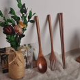 thumbnail image 4 of 3X Wooden Cutlery Set Portable Eco Friendly Reusable Flatware Utensils Set Spoon Fork Chopsticks, 4 of 5