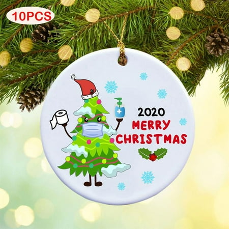 

2020 Christmas ceramics Christmas Tree Decoration Pendant Crafts With Rope