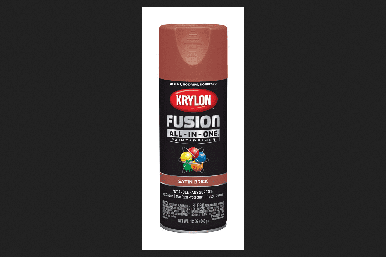 Krylon Fusion AllInOne Satin Paint & Primer Spray Paint, Brick, 12 Oz