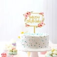 thumbnail image 3 of Decoración para tartas STATWTHMA Happy Birthma, acrílico, 4 unidades, color dorado, 3 of 7
