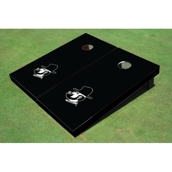 Appalachian State University "Yosef" Black Matching Solid Cornhole Boards