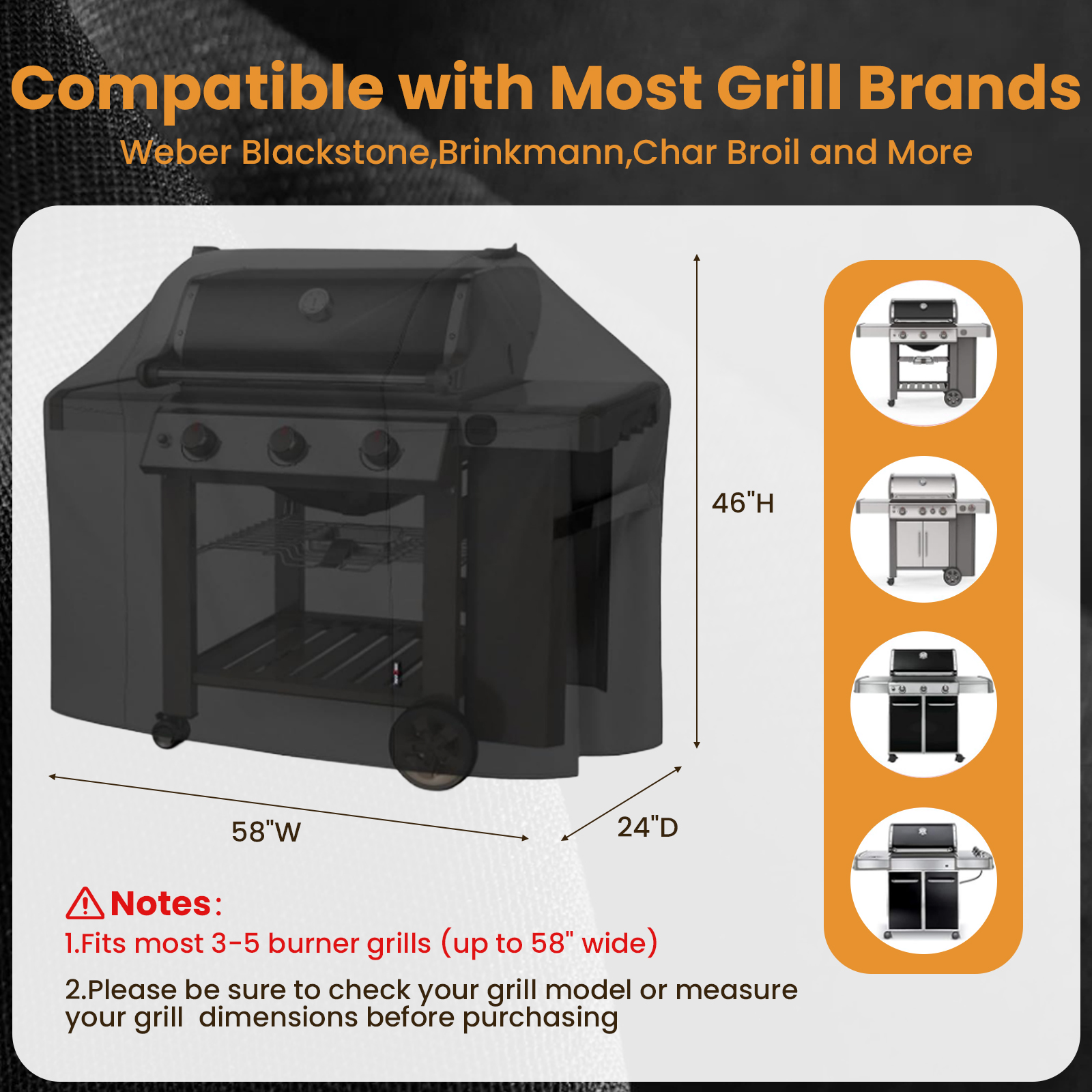 KOYMISKU Heavy-Duty 58-Inch Grill Cover photo 7