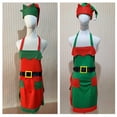 thumbnail image 3 of Aellinatey Kitchen Apron Fashion Elf Apron Christmas Apron and Hat Set Cooking Apron, 3 of 13