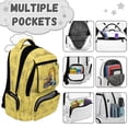 thumbnail image 3 of KUIFORTI Yellow Excavator Backpack with Lunch Box for Boys, 4Pcs Kids School Bag Set with Pencil Pouch Water Bottle Sleeve, Cool Style Bookbag for Elementary Primary Middle School, 3 of 6