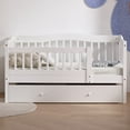 thumbnail image 3 of Ktaxon Toddler Daybed with Storage Drawers, Wood Kids Platform Bed Frame with Rails, No Box Spring Needed, Easy Assembly - White, 3 of 9