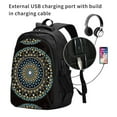 thumbnail image 2 of Pofeuu Dot Mandala Print Storage Laptop Backpack with USB Charging Port[Water Resistant] College Computer Bookbag Fits, 2 of 7