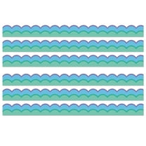 Carson Dellosa Education Happily Ever Elementary Retro Remix Cool Waves Scalloped Bulletin Board Borders, 39 Feet Per Pack, 6 Packs