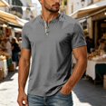 thumbnail image 6 of Henley Style for Mens T Shirt Casual Short Sleeve Summer Tee Lightweight Loose Fit Button Neck Pullover Top Daily T-Shirts, 6 of 6