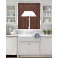 thumbnail image 3 of Dark Brown Swag Curtains for Living Room/Bedroom Windows, Vintage Country Monochrome Chocolate Color Kitchen Curtains and Valances Set 36 Inch Length, Light Filtering Swags Valance Curtain Panels, 3 of 5