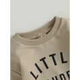 thumbnail image 6 of Baby Toddler Boys Fall Winter Outfits Little Dude Letter Printed Long Sleeve Sweatshirts Pants 2Pcs Clothes Set, 6 of 9
