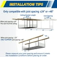 thumbnail image 4 of Overhead Garage Storage Rack, 700 lb Capacity, Adjustable Height 22-42", Heavy Duty Ceiling Mounted, Side Panels for Safety, Carbon Steel Construction, Black, 4 of 7