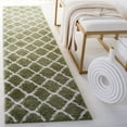 thumbnail image 2 of SAFAVIEH Tahoe Gerald Quatrefoil Shag Runner, 2' x 9', Sage/White, 2 of 8