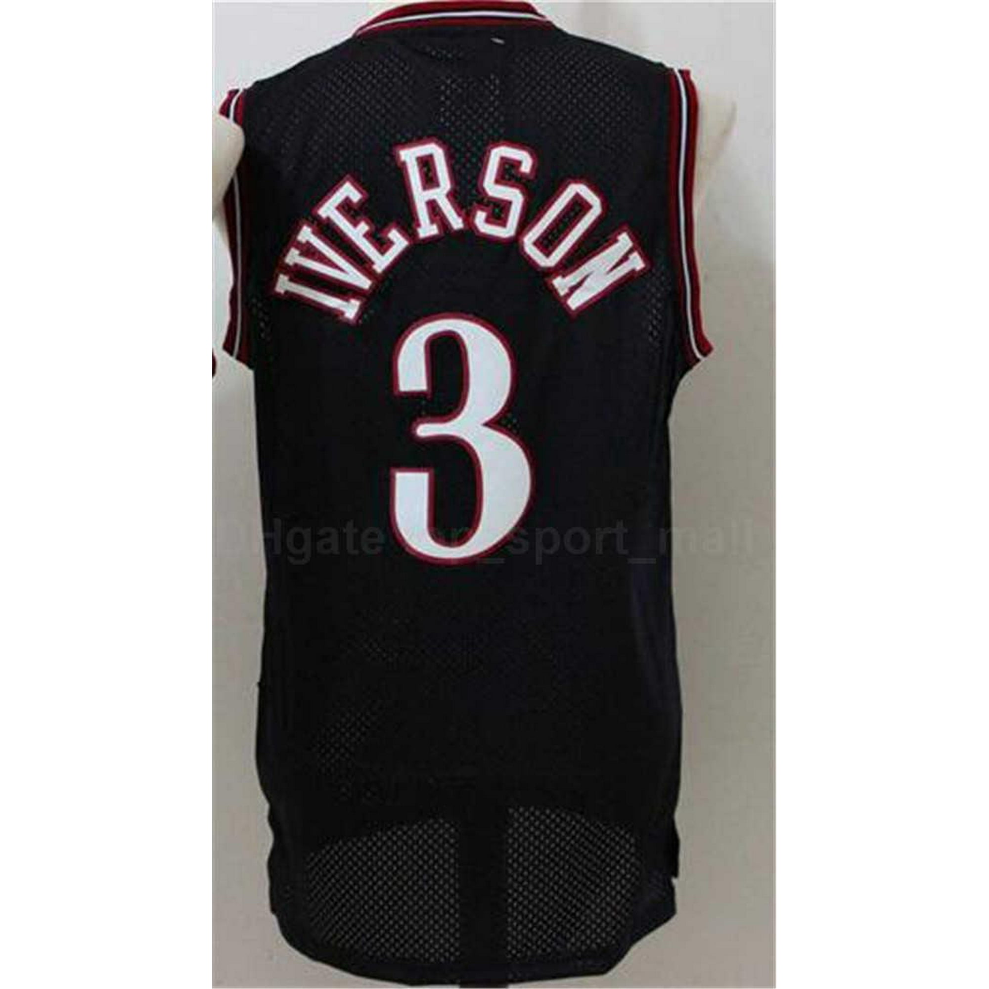 NBA_ jersey Men Basketball Allen Iverson Jerseys 3 High School Georgetown  Hoyas College Wilt Chamberlain 13 Blue Grey Black White R''nba''jerseys 