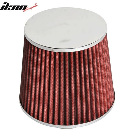 Air Filter Intake Cone Mm Compatible with 3 Inch Race PerCompatible withmance Cold Air Intake Cone Filter Red 02-11 Lancer ()