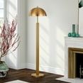 thumbnail image 2 of Evelyn&Zoe York 58" Tall Floor Lamp with Metal Shade, Brass/Brass, 2 of 7