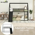 thumbnail image 3 of Bellemave Metal Twin Bunk Bed with Slide, Floor Bunk Bed Twin  Over Twin, House Bunk Bed for Bedroom  (Black), 3 of 9