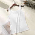 thumbnail image 4 of Endives Women's Camisole Top Lace Trim Sleeveless Tank Top Base Layer Daily Wear Inner Wear White, 4 of 5